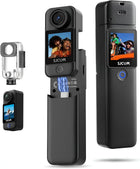 SJCAM C300 4K30fps 20MP Action Camera with Handheld Grip | 6axis gyro, Backup Upto 6 Hours, 1.33in Dual Touch Screen | 2.4G,5G Wi-Fi, Super Night Vision, 30M Waterproof for Live Steaming Vlog | Black -OPENBOX
