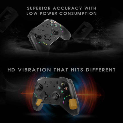 Cosmic Byte Starforge Tri-Mode Controller | Optical Triggers with Trigger Locks | TMR Replaceable Joysticks | Impulse Trigger Feedback | HD Voice Coil Vibration | Macro Back Buttons | RGB & Tri-Mode Connectivity - Openbox