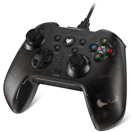 EvoFox Elite X Wired Gaming Controller for PC with 2 Programmable Macro Back Buttons, Adjustable Dual Vibration Motors,Turbo Mode for PC (Assorted Color) - Openbox