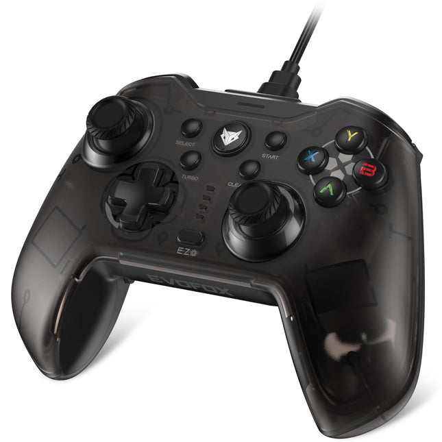 EvoFox Elite X Wired Gaming Controller for PC with 2 Programmable Macro Back Buttons, Adjustable Dual Vibration Motors,Turbo Mode for PC (Assorted Color) - Openbox