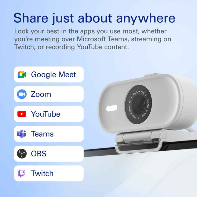 Elgato Facecam Neo — Plug-’n-Play Webcam, 1080p60 Full HD, USB Connect on Laptop & Desktop – For Streaming, Teams/Zoom/Slack, TikTok/Instagram/FaceTime – PC and Mac Friendly - OPENBOX