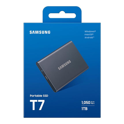 Samsung T7 1TB Up to 1,050MB/s USB 3.2 Gen 2 (10Gbps, Type-C) External Solid State Drive (Portable SSD) - Openbox