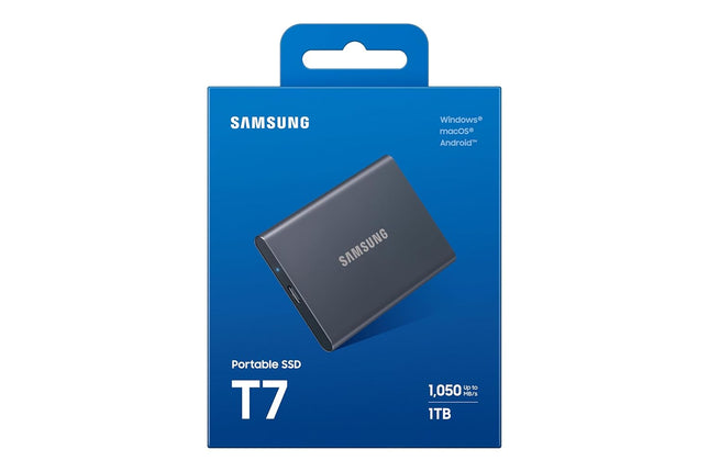 Samsung T7 1TB Up to 1,050MB/s USB 3.2 Gen 2 (10Gbps, Type-C) External Solid State Drive (Portable SSD) - Openbox