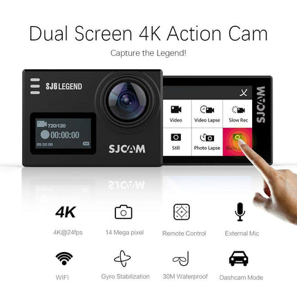 SJCAM Legend SJ6 Sports Gyro Action Camera with 2"(5cm) Dual LCD Touch Screen - Openbox