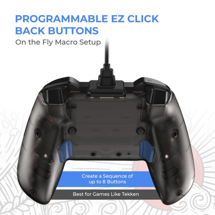 EvoFox Elite X Wired Gaming Controller for PC with 2 Programmable Macro Back Buttons, Adjustable Dual Vibration Motors,Turbo Mode for PC (Assorted Color) - Openbox