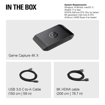 Elgato 4K X – Capture Up to 4K144 with Ultra-Low Latency on PS5/Pro, Xbox Series X/S, Nintendo Switch, OBS and More, HDMI 2.1, VRR, HDR10, USB 3.2 Gen 2, for Streaming & Recording, PC/Mac/iPad - openbox