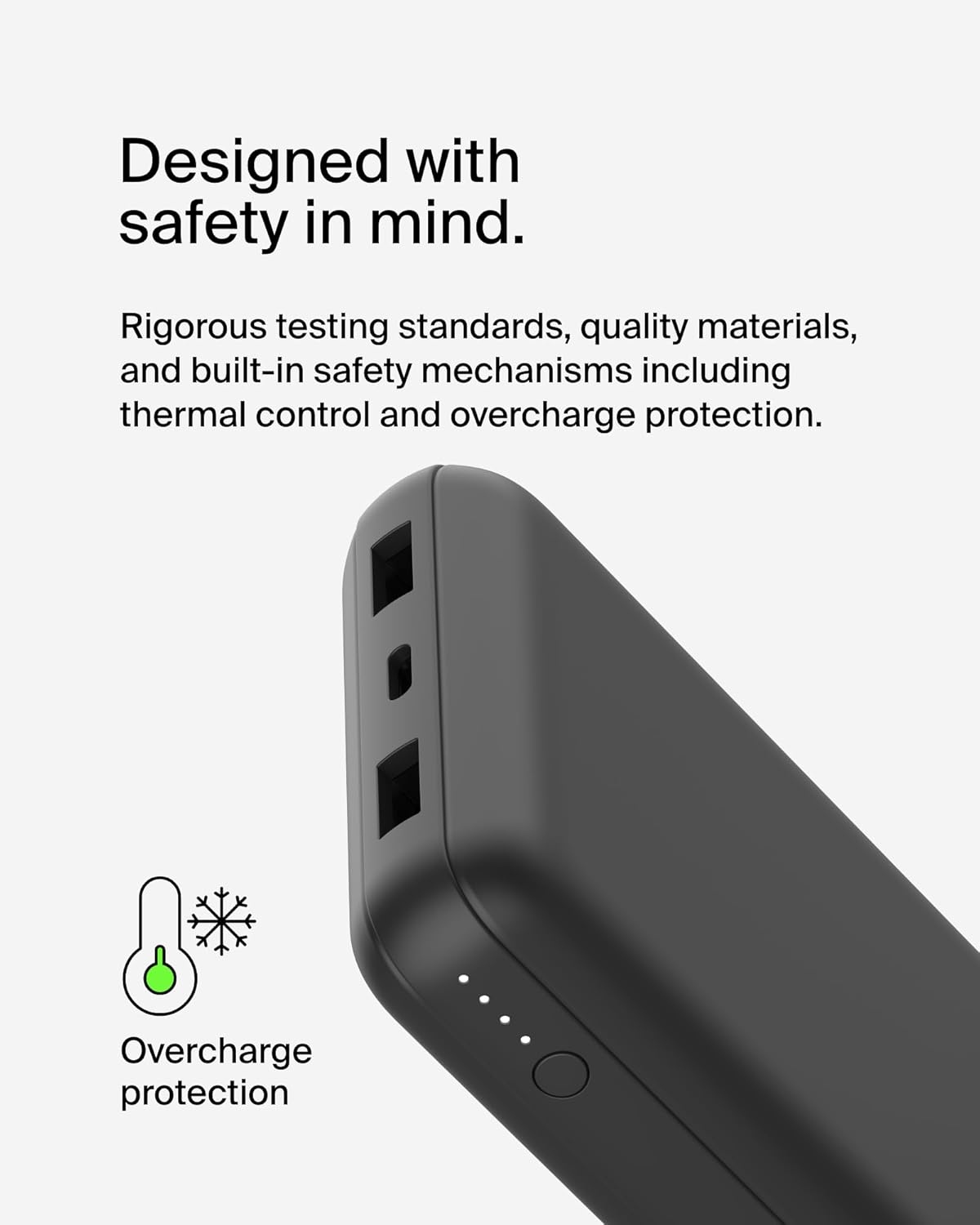 Belkin 20000 mAH Lightweight/Slimmest Power Bank w/ 1 USB-C Port and 2 USB-A Ports | 15W Charging for iPhone Series, Samsung Galaxy, Google Pixel & More | 2 Years Warranty & Upto 2L CEW | Black