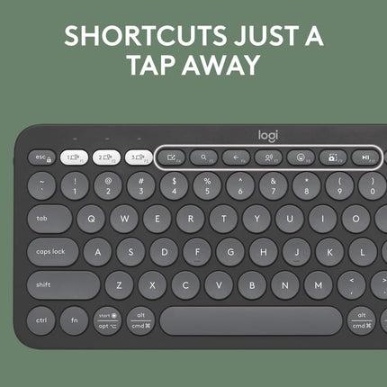 Logitech Pebble Keys 2 K380s, Multi-Device Bluetooth Wireless Keyboard with Customisable Shortcuts, Slim and Portable, Easy-Switch for Windows, macOS, iPadOS, Android, Chrome OS - Openbox