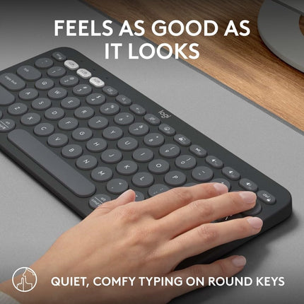 Logitech Pebble Keys 2 K380s, Multi-Device Bluetooth Wireless Keyboard with Customisable Shortcuts, Slim and Portable, Easy-Switch for Windows, macOS, iPadOS, Android, Chrome OS - Openbox