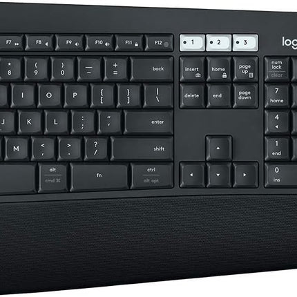 Logitech MK850 Multi-Device Wireless Keyboard and Mouse Combo, 2.4GHz Wireless & Bluetooth, Curved Keyframe, 12 Programmable Keys, 3-Year Battery Life, PC/Mac - Openbox