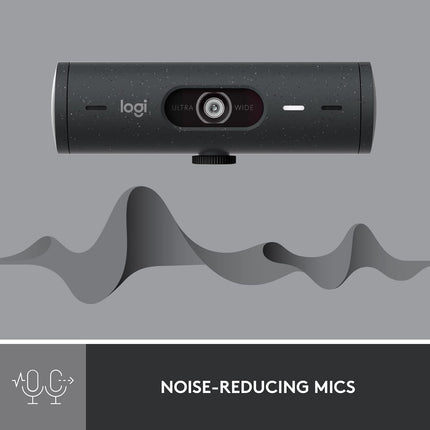 Logitech Brio 500 Full HD Webcam with Auto Light Correction, Show Mode, Dual Noise Reduction Mics, Webcam Privacy Cover, Works with Microsoft Teams, Google Meet, Zoom, USB-C Cable - Openbox