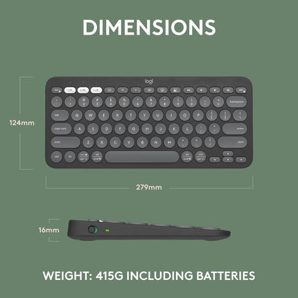 Logitech Pebble Keys 2 K380s, Multi-Device Bluetooth Wireless Keyboard with Customisable Shortcuts, Slim and Portable, Easy-Switch for Windows, macOS, iPadOS, Android, Chrome OS - Openbox