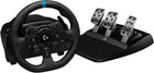 Logitech G923 Racing Wheel and Pedals, TRUEFORCE Feedback, Responsive Driving Design, Dual Clutch Launch Control, Genuine Leather Steering Wheel Cover, for PS5, PS4, PC, Mac - Black - NEW