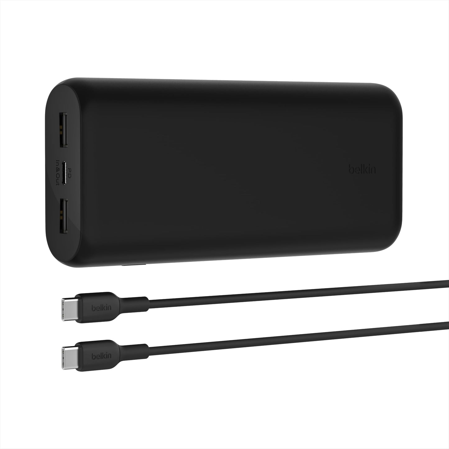 Belkin 20000 mAH Lightweight/Slimmest Power Bank w/ 1 USB-C Port and 2 USB-A Ports | 15W Charging for iPhone Series, Samsung Galaxy, Google Pixel & More | 2 Years Warranty & Upto 2L CEW | Black