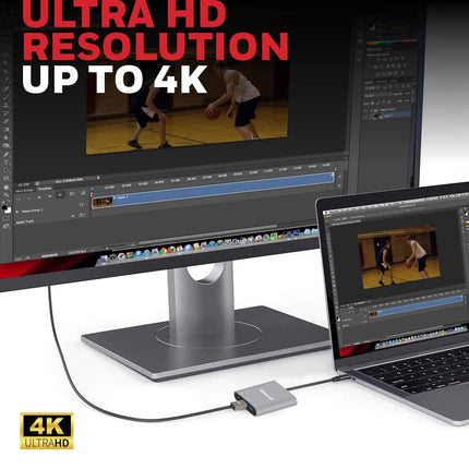Honeywell High-Speed 3-in-1 Type C to HDMI Adapter, PD Charging Upto100W, USB3.0 Delivers Quick Transfer Speed of 5GBPS, UHD 4K@30Hz, Universally Compatible with All Type C Devices, Aluminium Case - OPENBOX