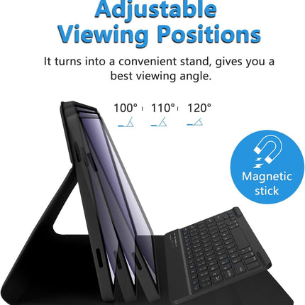 typecase Keyboard Case for Samsung Galaxy Tab A11+ / A11 Plus 2025 (11 Inch) & A9+/ A9 Plus 2023 (11 inch) with Multi Viewing Angle, Wireless Detachable Folio KB Cover with S Pen Holder-Black - Openbox