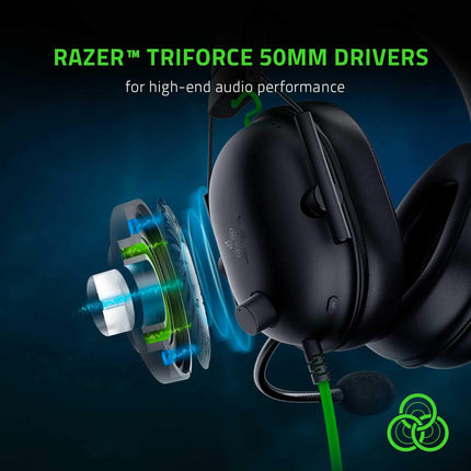 Razer BlackShark V2 X Smartchoice Wired Gaming Headset with Mic, 7.1 Surround Sound, 50mm Drivers, Memory Foam Cushions, Multi-Platform (PC/PS/Xbox/Switch/Mobile), 3.5mm Jack_Black - Openbox
