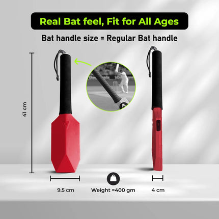 MetaShot GO Smart Cricket Bat Game RED | Motion Sensor Cricket Bat for TV & Mobile | Indoor Cricket Gaming Controller | Multiplayer Cricket Game - Openbox
