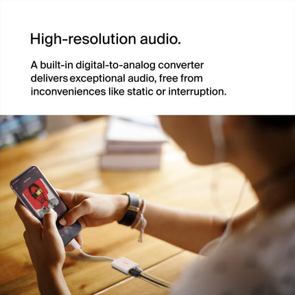 Belkin 3.5mm Audio + USB-C Charge Rockstar Adapter Compatible with up to 60W PD- White - Openbox