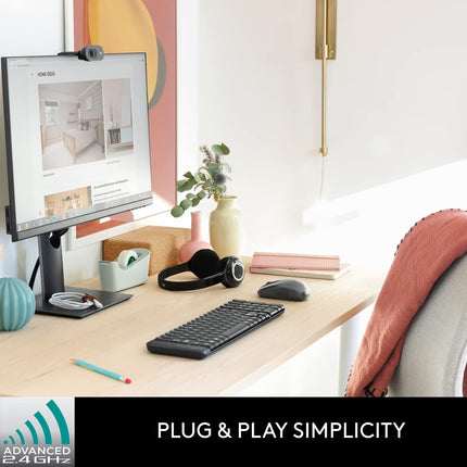 Logitech MK215 Wireless Keyboard and Mouse Combo for Windows, 2.4 GHz Wireless, Compact Design, PC/Laptop- Openbox