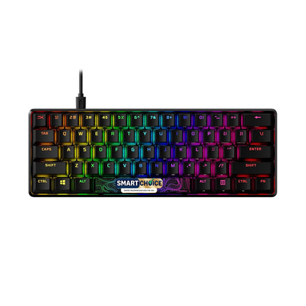 HyperX Alloy Origins 60 Smartchoice- USB-C Mechanical Gaming Keyboard - Ultra Compact 60% Form Factor - Red Switch - Double Shot PBT Keycaps - RGB LED Backlit - NGENUITY Software Compatible - Openbox