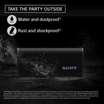 Sony ULT Field 3 Bluetooth Speaker, 48W Massive Bass, 24Hr Battery, IP67 Water/Dust/Shock/Rustproof, Hands-Free Calling, Quick Charge, Strap-Grey - Openbox