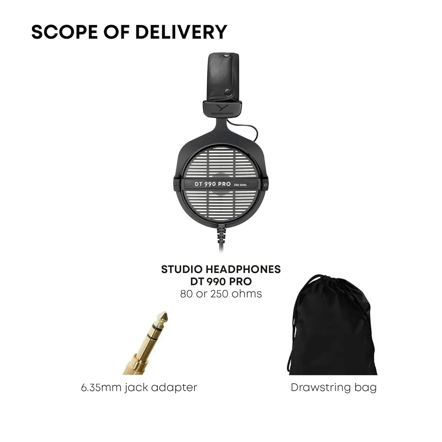beyerdynamic DT 990 PRO Over Ear Wired Studio Headphones (Black)