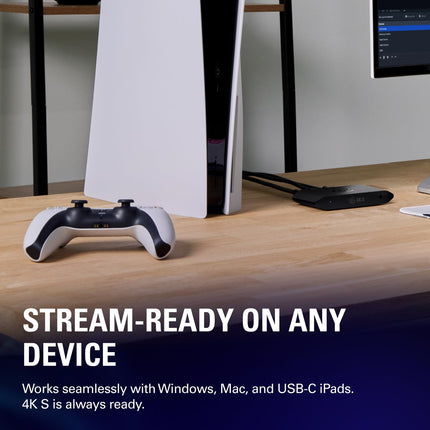 Elgato 4K S – External Capture Card for PS5, Xbox Series X/S, Switch 2, PC, Mac, iPad | 4K60, 1440p120, or 1080p240 Passthrough and Capture, HDR10, VRR, USB-C, Near-Zero Latency - Openbox