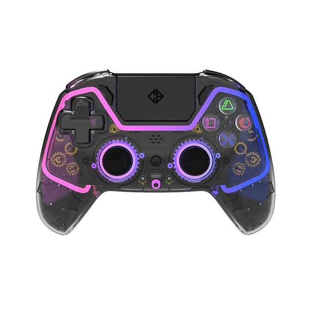 Cosmic Byte Quantum Gamepad Dual Model Bluetooth+ Wired for PS4, PC, iOS, Android, Nintendo Switch, Hall Effect Triggers and Joystick, Touchpad, Speaker, 1000mAH Battery (Transparent Black) - Openbox