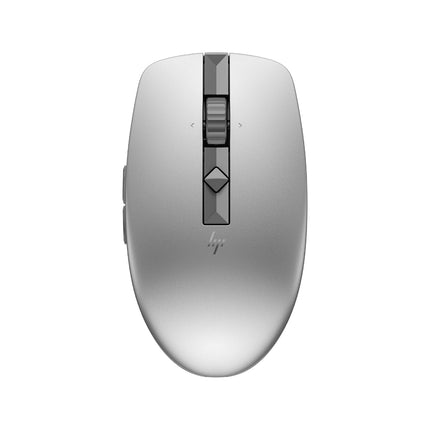 HP 710 Rechargeable Silent Mouse/6 programmable buttons/90-day Rechargeable Battery Life Track-On Glass Sensor(Silver)