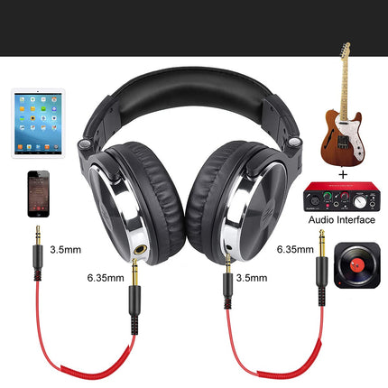 OneOdio Pro-10 Over Ear Headphone, Wired Bass Headsets with 50mm Driver, Foldable Lightweight Headphones with Shareport and Mic for Recording Monitoring - Openbox