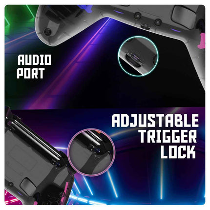 Cosmic Byte Quantum Gamepad Dual Model Bluetooth+ Wired for PS4, PC, iOS, Android, Nintendo Switch, Hall Effect Triggers and Joystick, Touchpad, Speaker, 1000mAH Battery (Transparent Black) - Openbox