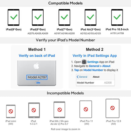 Typecase Flexbook Keyboard for iPad 9th Gen,8th Gen & 7th Gen (10.2 Inch), iPad Air 3, iPad Pro-10.5 Inch, 10 Color Backlight, 360° Rotation, Pencil Holder, Trackpad, Bluetooth - openbox