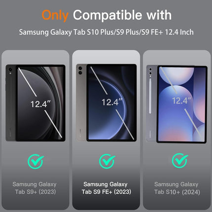 typecase Keyboard Case for Samsung Galaxy Tab S10+, S9+ & S9 FE+ (12.4 Inch) with 7-Colors Backlit, S-Pen Holder, 3 Viewing Angle, Magnetically Detachable Wireless Keyboard (NOT Fit S10 FE+) - Openbox