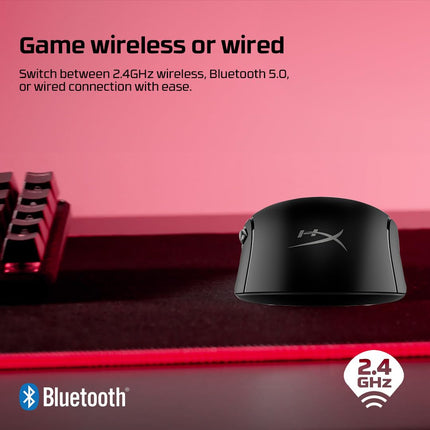 HyperX Pulsefire Haste 2 Dual Wireless RGB Gaming Mouse, Up to 26K DPI, HyperX 26K Sensor, 61g Ultra Lightweight, 100 Hr Battery Life, 1K Hz Polling Rate, 24 Months Warranty - Black - openbox