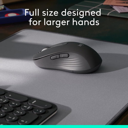 Logitech Signature M650 L Full Size Wireless Mouse - for Large Sized Hands, 2-Year Battery, Silent Clicks, Customisable Side Buttons, Bluetooth - Graphite - Openbox