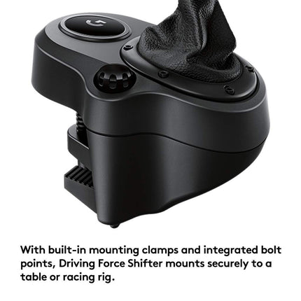 Logitech G Driving Force Racing Wheels Shifter for G29, G920 & G923, 6 Speed, Push Down Reverse Gear, Steel and Leather Construction - Black - OPENBOX