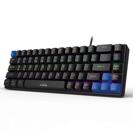 EvoFox Katana S Mini Wired Mechanical Keyboard | Hot-Swappable Silent Red Switches | 68-Key Compact Layout | Vivid Rainbow Backlighting | 1000Hz Polling Rate, All Keys Anti-Ghosting - Openbox (Assorted Color)