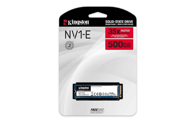 Kingston NV1-E 500G M.2 2280 NVMe PCIe Internal Solid State Drive (SSD) Up to 2100 MB/s SNVSE/500G - NEW