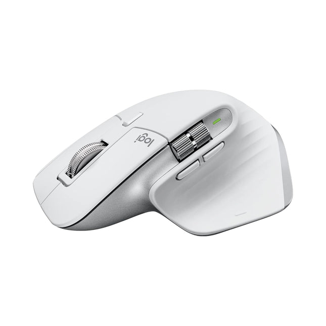 Logitech MX Master 3S with Free Adobe Subscription - Wireless Performance Mouse with Ultra-Fast Scrolling, Ergo, 8K DPI, Track on Glass, Quiet Clicks, USB-C, Bluetooth, Chrome-Pale Grey - NEW