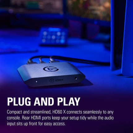 Elgato HD60 X - Stream and Record in 1080p60 HDR10 or 4K30 with Ultra-Low Latency on PS5, PS4/Pro, Xbox Series X/S, Xbox One X/S, in OBS and More, Works with PC and Mac - Openbox