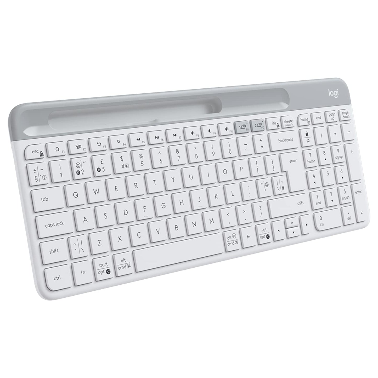 Logitech K580 Slim Multi-Device Wireless Keyboard Bluetooth/Receiver, Compact, Easy Switch, 24 Month Battery, Win/Mac, Desktop, Tablet, Smartphone, Laptop Compatible - Graphite
