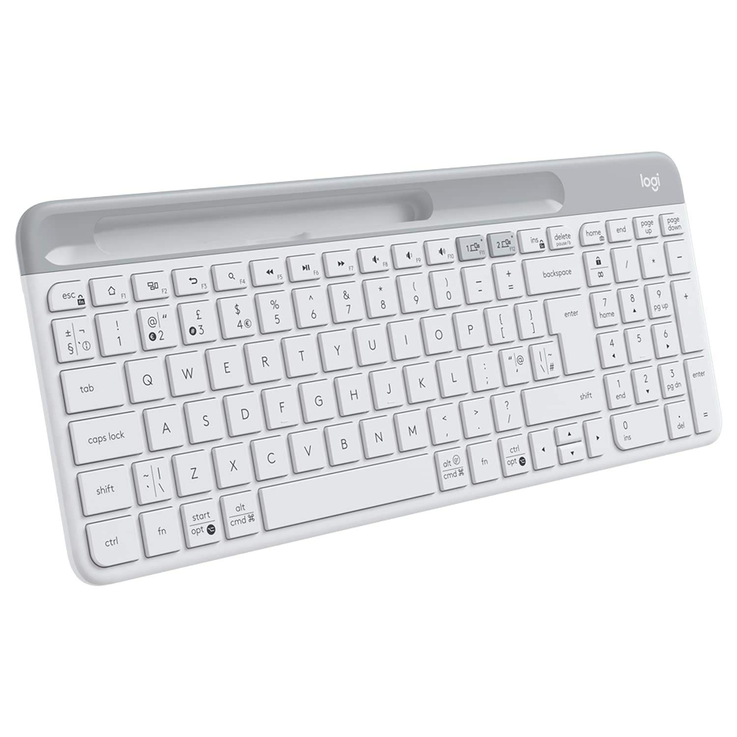 Logitech K580 Slim Multi-Device Wireless Keyboard Bluetooth/Receiver, Compact, Easy Switch, 24 Month Battery, Win/Mac, Desktop, Tablet, Smartphone, Laptop Compatible - Graphite