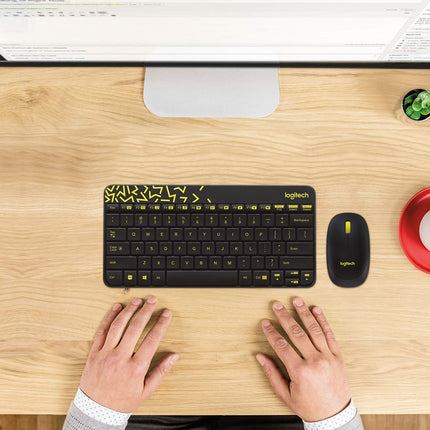 Logitech MK240 Nano Wireless USB Keyboard and Mouse Set, 12 Function Keys 2.4GHz Wireless, 1000DPI, Spill-Resistant Design, PC/Mac, Black - Sealed Pack