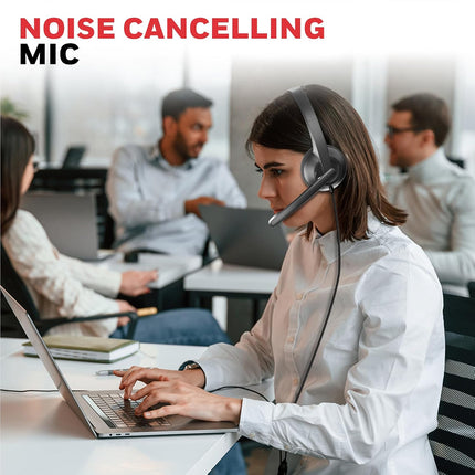 Honeywell New Suono P40 Wired On-Ear Headphones with Rotating Mic for HD Calling, Dual 40mm Drivers, Adjustable Headband for PC/Laptop/Computers, in-Built Noise canceling, Stereo Sound, Deep Bass - OPENBOX