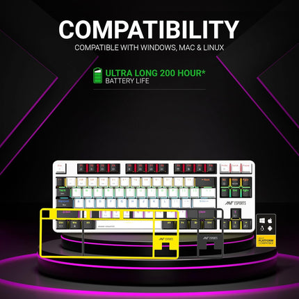 Ant Esports MK4500 Pro TKL, with 80% Mechanical Gaming Keyboard - openbox