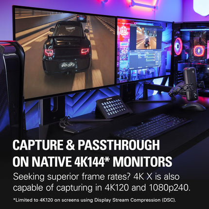 Elgato 4K X – Capture Up to 4K144 with Ultra-Low Latency on PS5/Pro, Xbox Series X/S, Nintendo Switch, OBS and More, HDMI 2.1, VRR, HDR10, USB 3.2 Gen 2, for Streaming & Recording, PC/Mac/iPad - openbox
