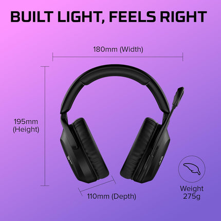 HyperX Cloud Stinger 2 Wireless Gaming Headset Compatible with PC. Noise-Cancelling Swivel-to-Mute Microphone, Comfortable Memory Foam - Openbox