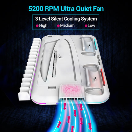 Ant Esports Dock5 RGB with Cooling Fan and Dual Controller Charger Station for PS5 Console - openbox