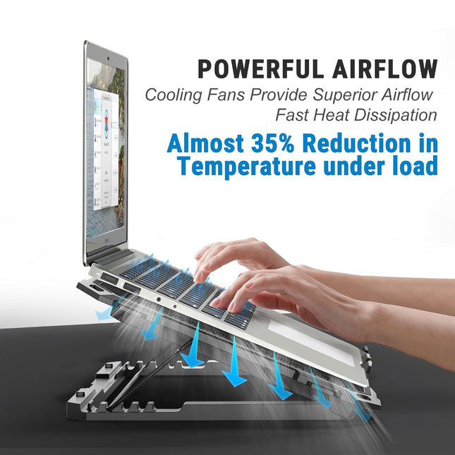 Ant Esports NC230 Gaming Notebook Cooler for 10–17 Inch Laptops | Cooling Pad with 6 Fans RGB | USB Powered Silent Fan | Adjustable Height Cooling Stand | Compatible with MacBook, PS5 & PS4 - Openbox